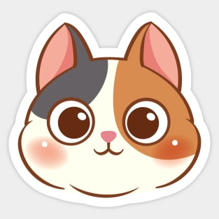 Cartoon cute cat face Sticker